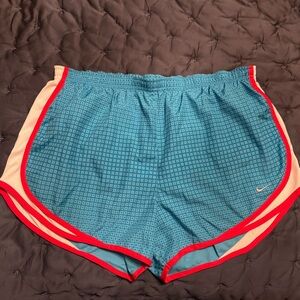Nike Dri-fit Printed Mid-2000s Blue and Red Women's Athletic Shorts